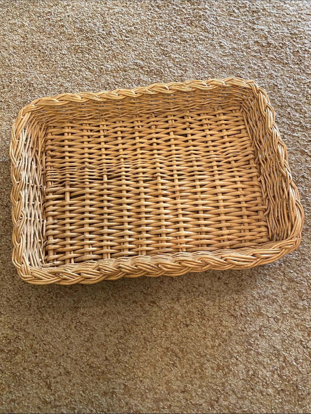 Wicker style decor tray